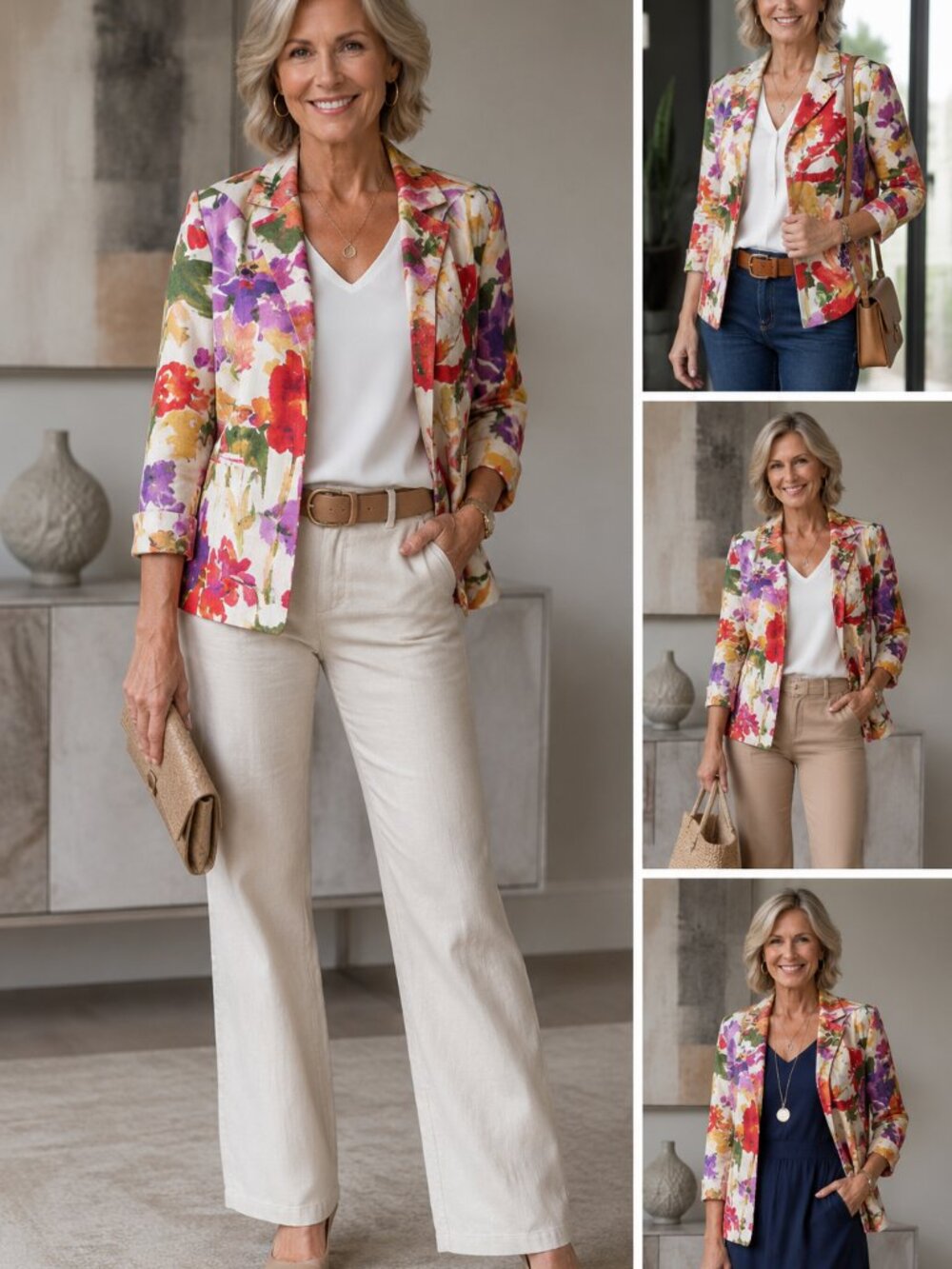 3 Sisters Floral Blazer in Multicolor